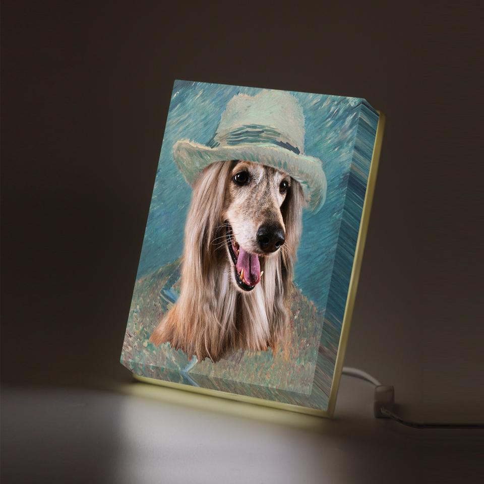 강아지 초상화 + 명화 + 캔버스 무드등 액자 제작