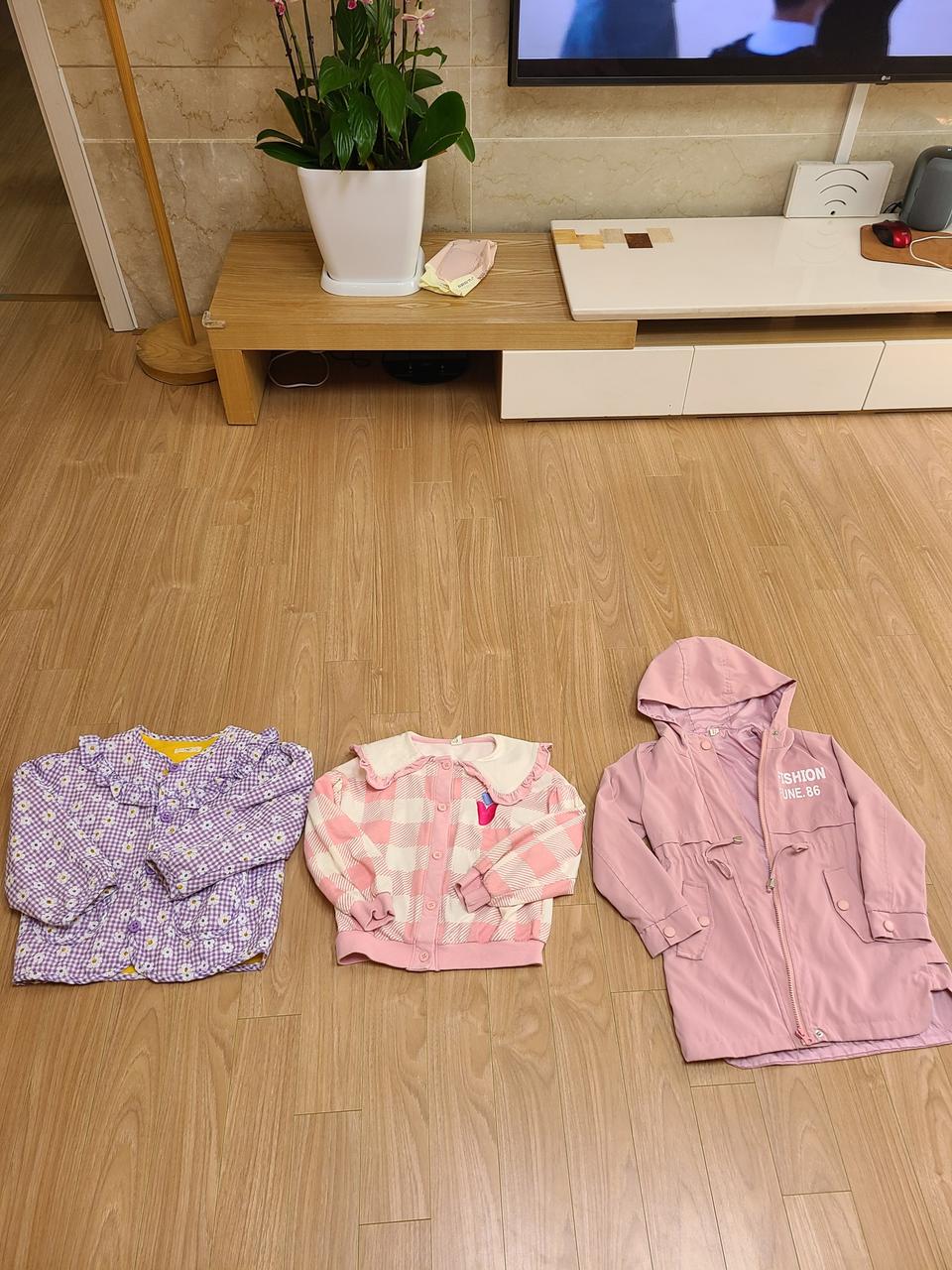 여아 봄잠바 가디건 120 3벌 일괄판매