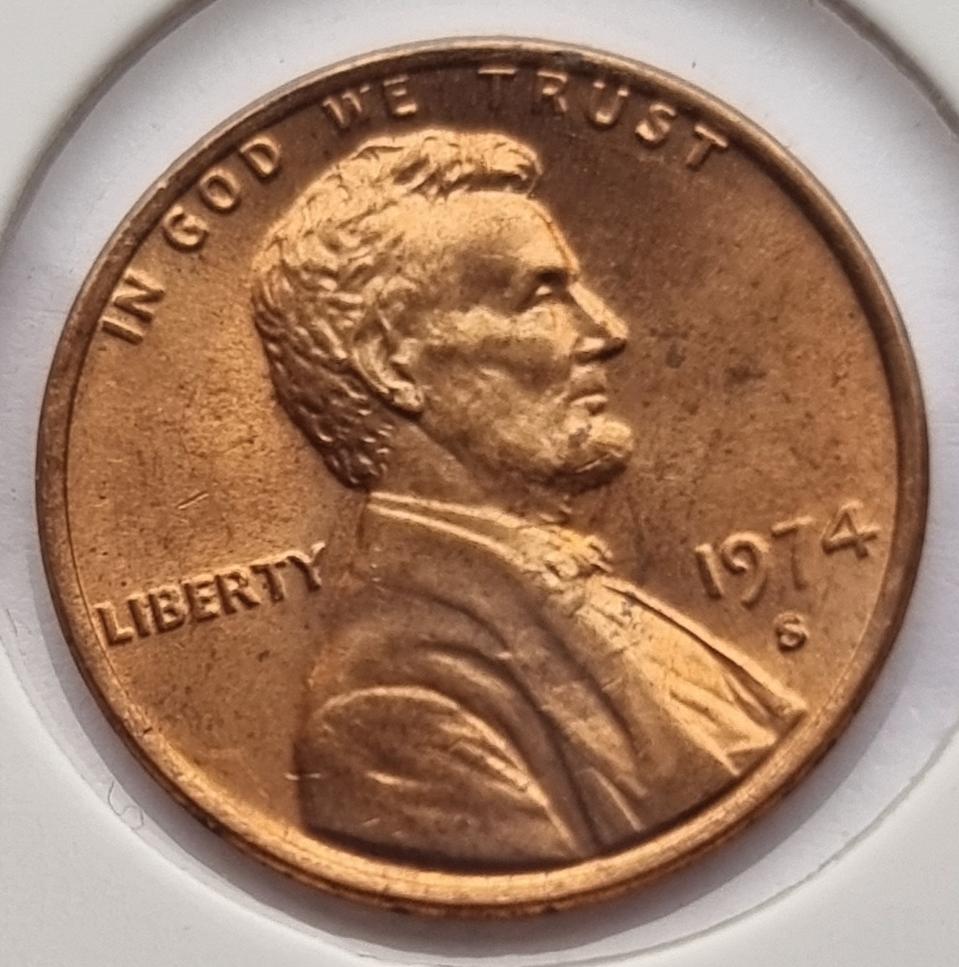 링컨 1센트 1974_S 년도 미사용 페니