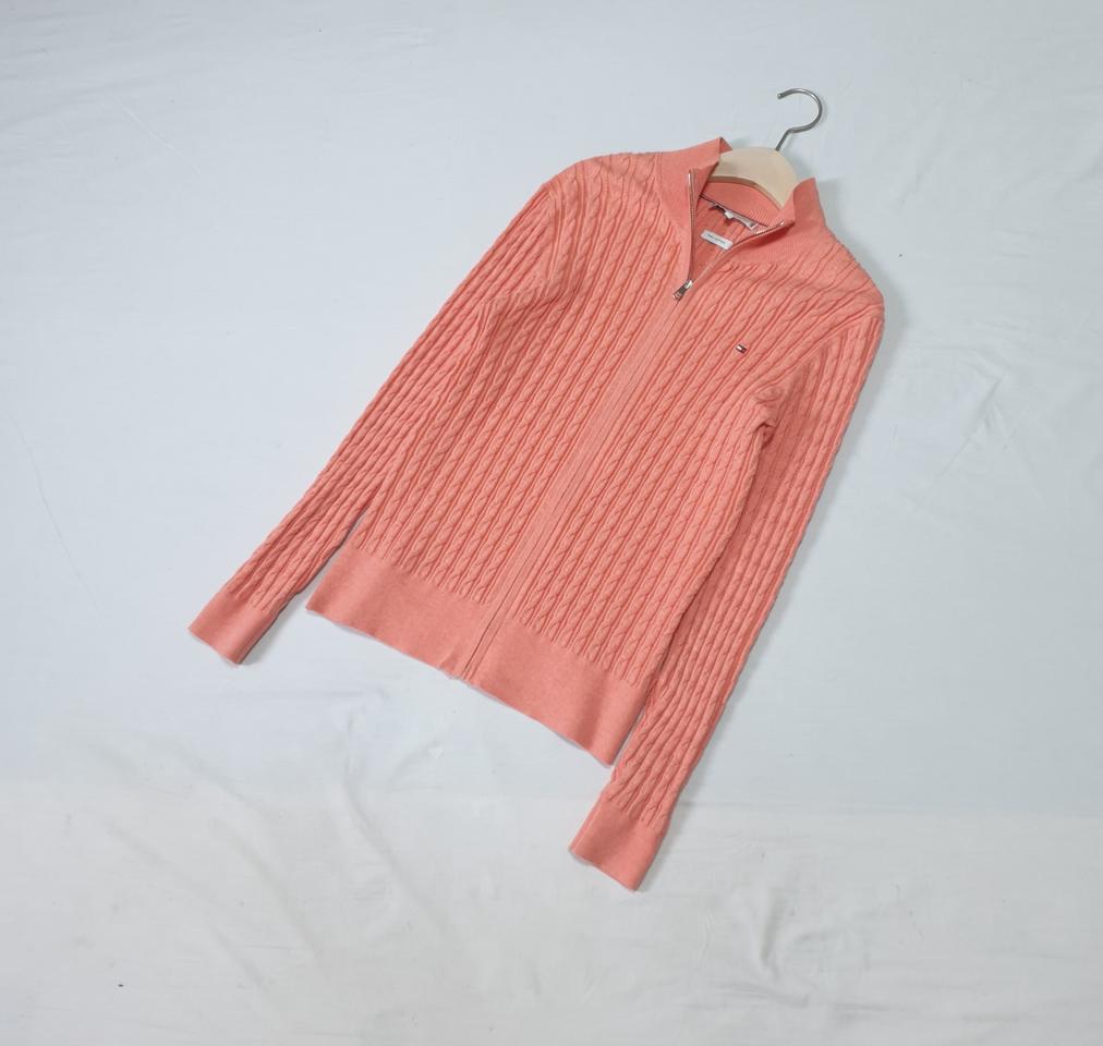 타미 피마코튼 케이블 니트 집업