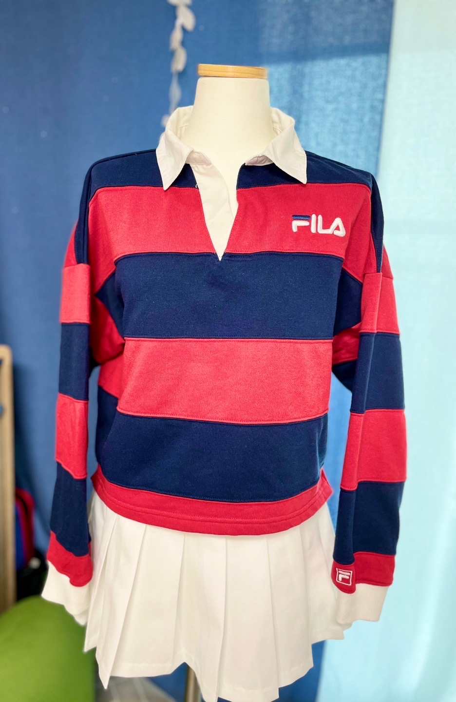 필라 크롭 긴팔티