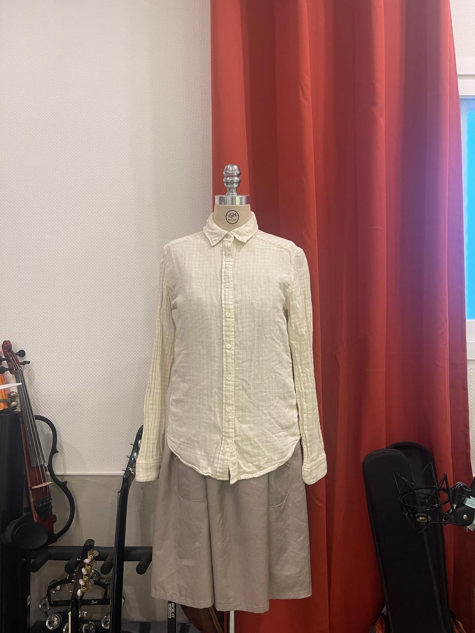 무인양품 MUJI 이중 가제 면 셔츠 아이보리 S