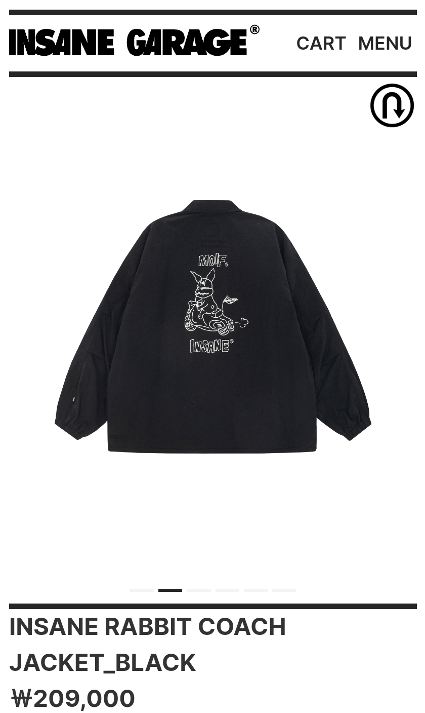 [2사이즈] 인세인개러지 모이프 래빗 코치자켓
