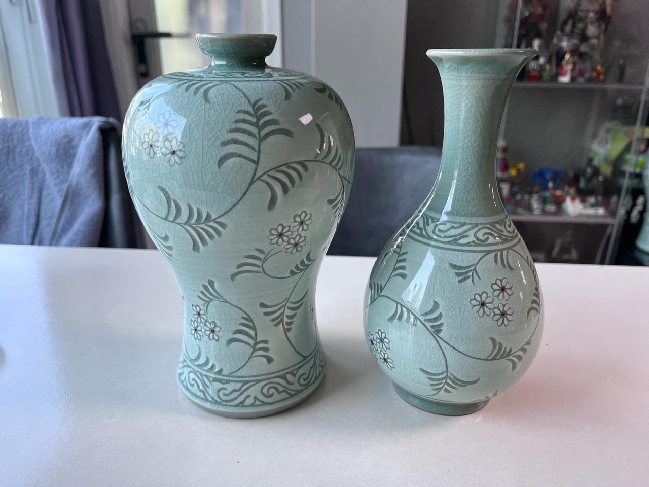 강진도예 청자 매병,주병세트