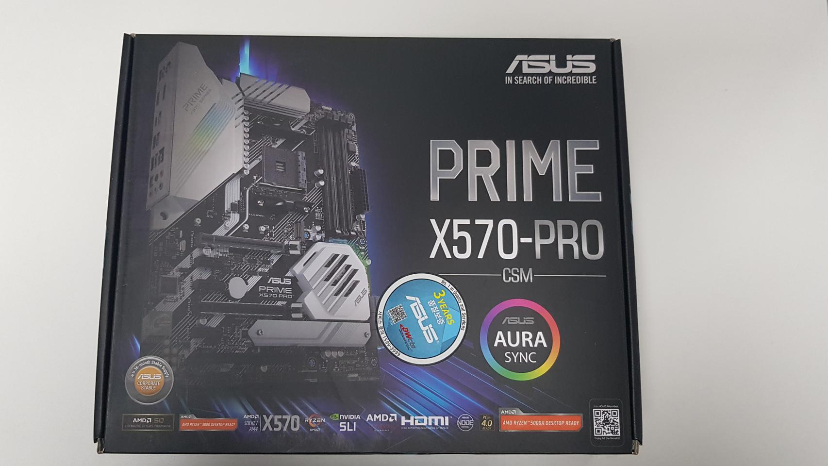 ASUS PRIME X570 PRO/CSM 메인보더 풀박스 팝니다~