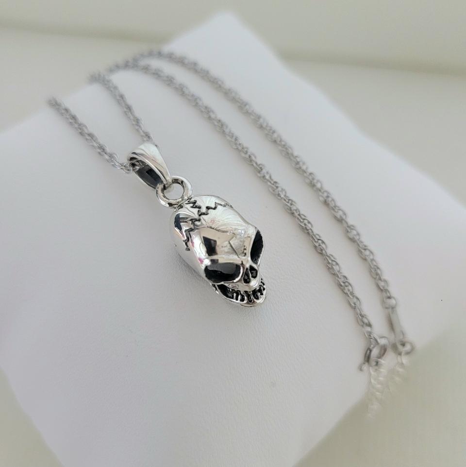 해골 은목걸이 (전체실버925)