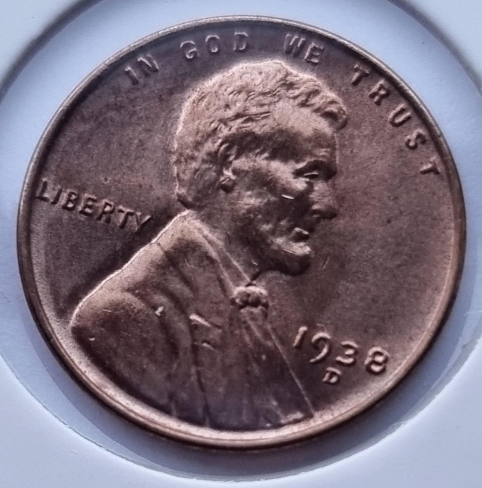 링컨 1센트 1938_D 년도 미사용 페니