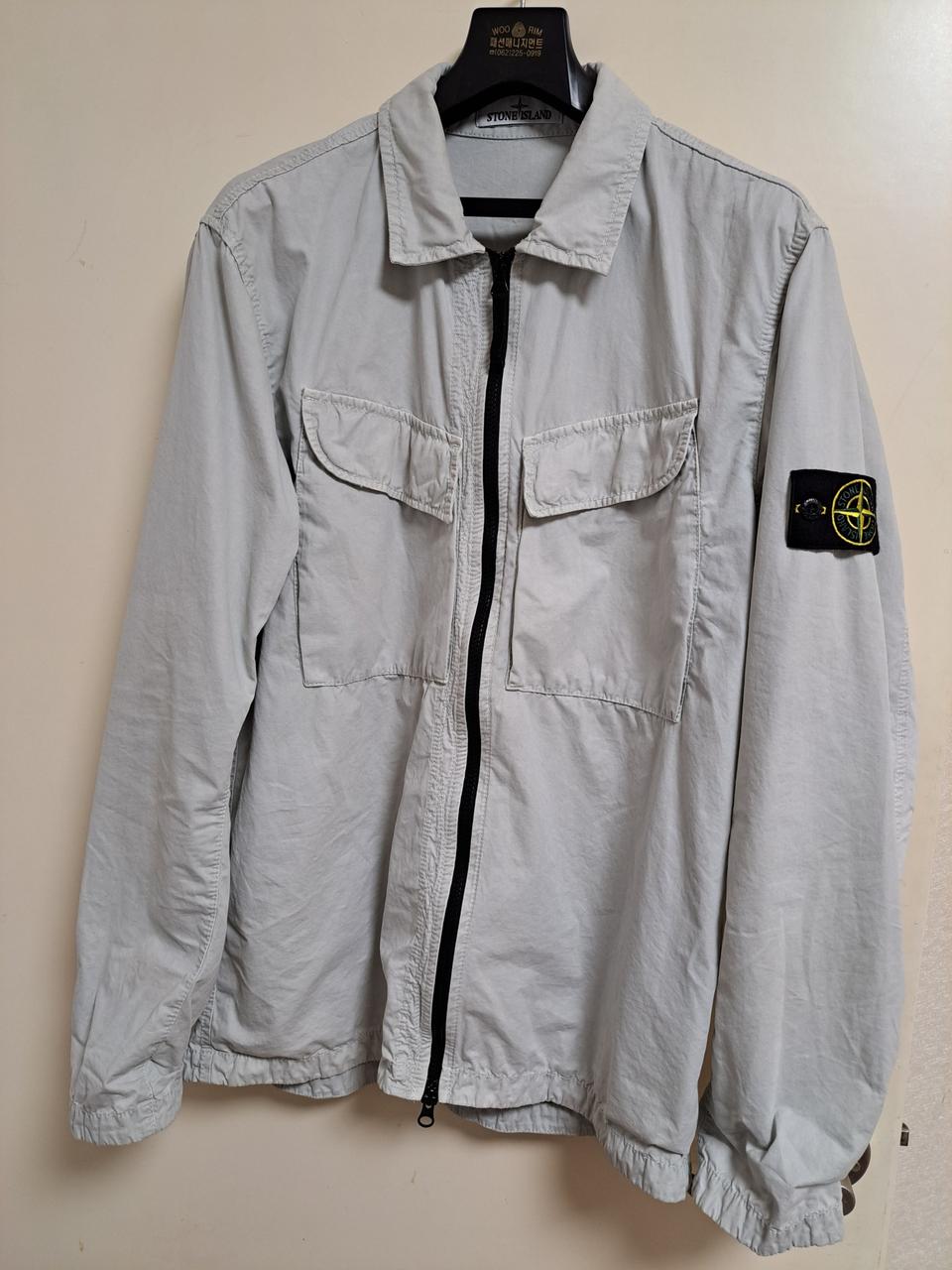스톤아일랜드 22FW 올드이펙트 오버셔츠 라이트 화이트 그레이