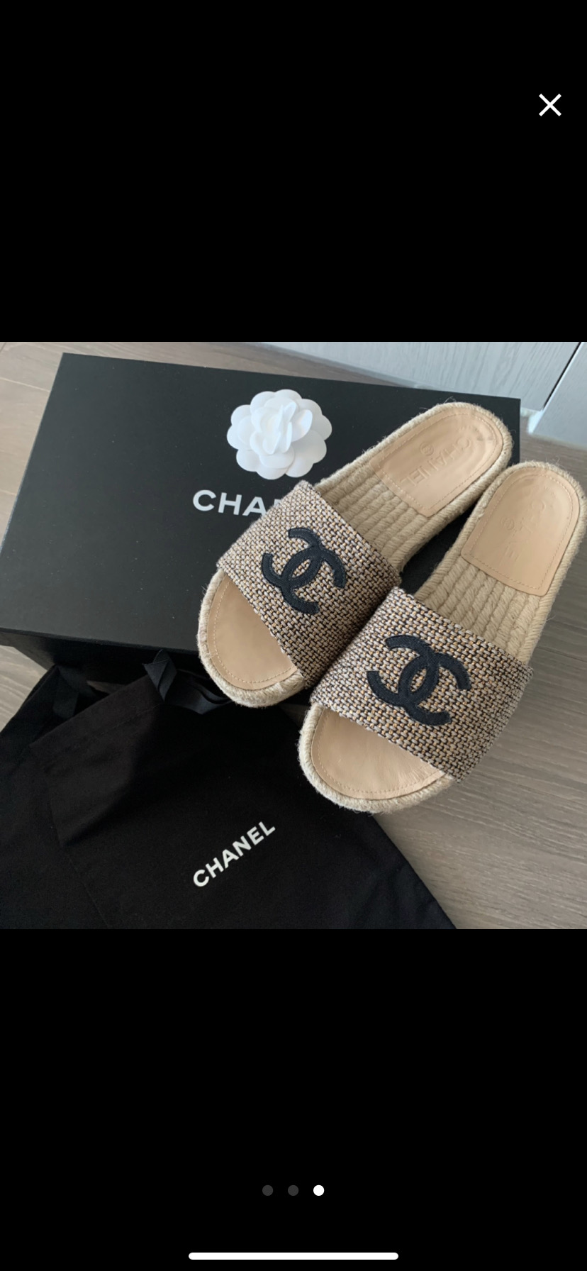 샤넬 에스파듀 슬라이드(슬리퍼) 37