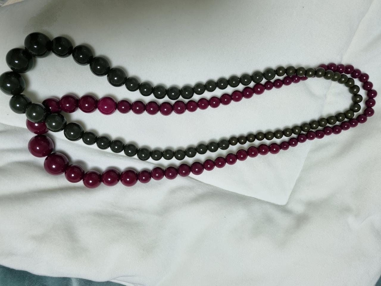 구슬 롱 목걸이 2개 세트