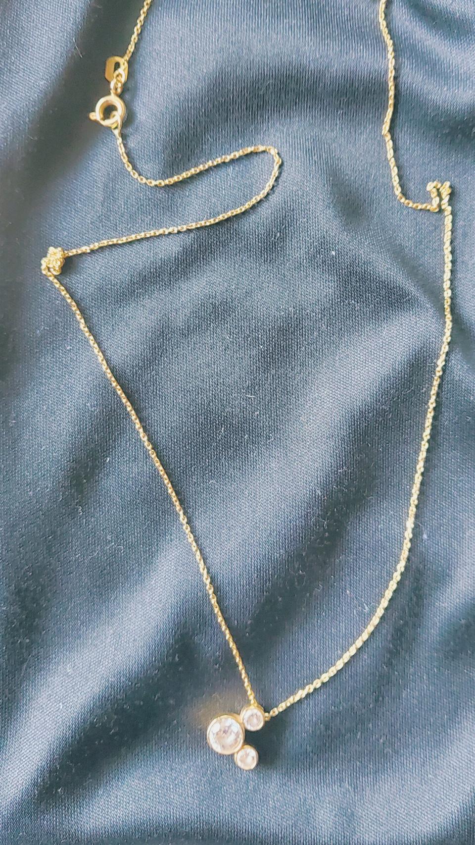 미키 모양 큐빅 목걸잊  14k