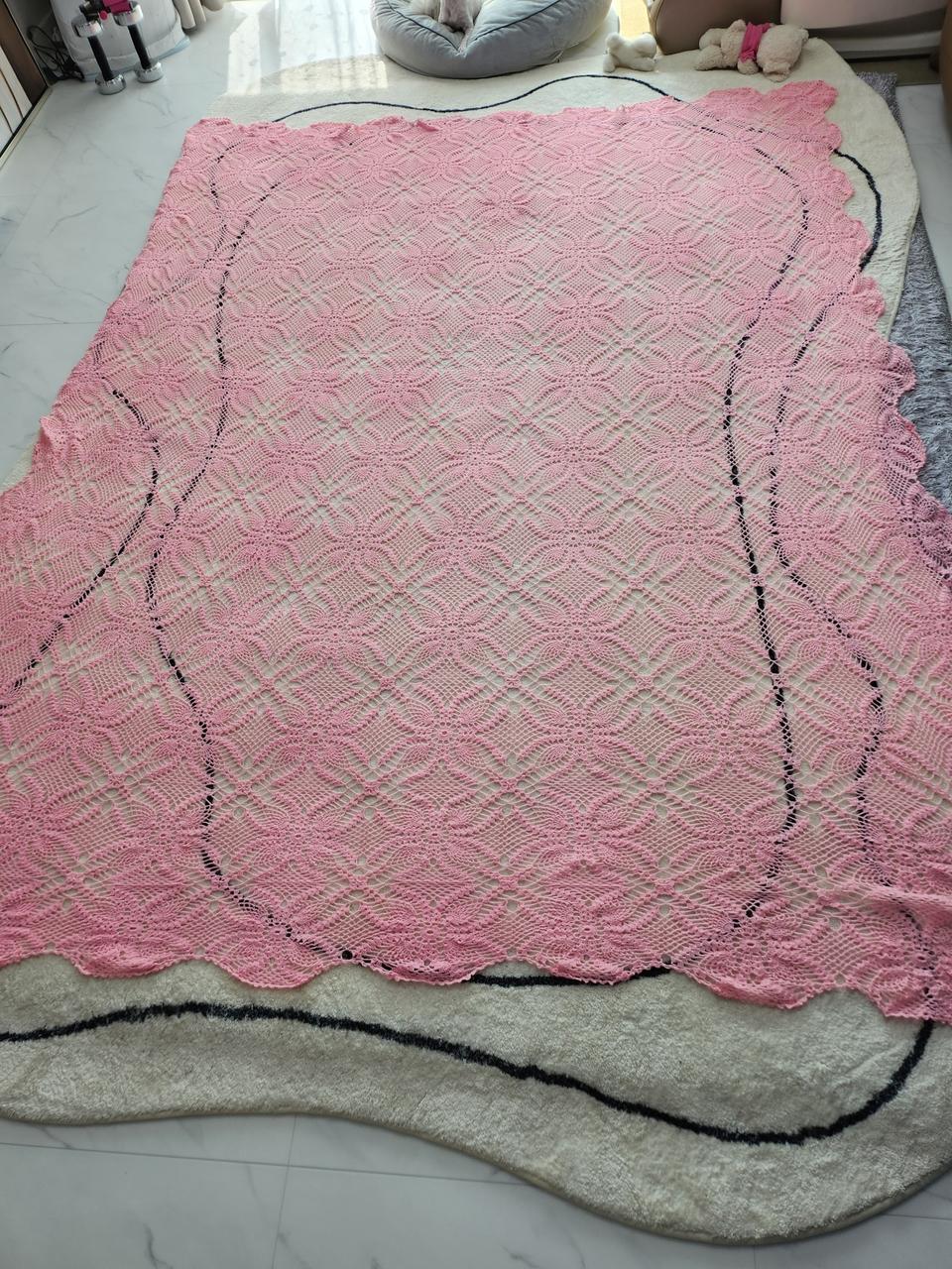 레이스손뜨개 커텐겸침대카바