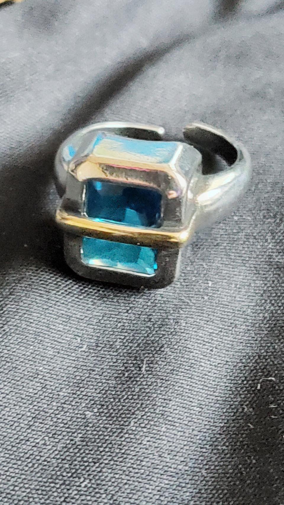 실버 에멘랄드 보석 오픈링