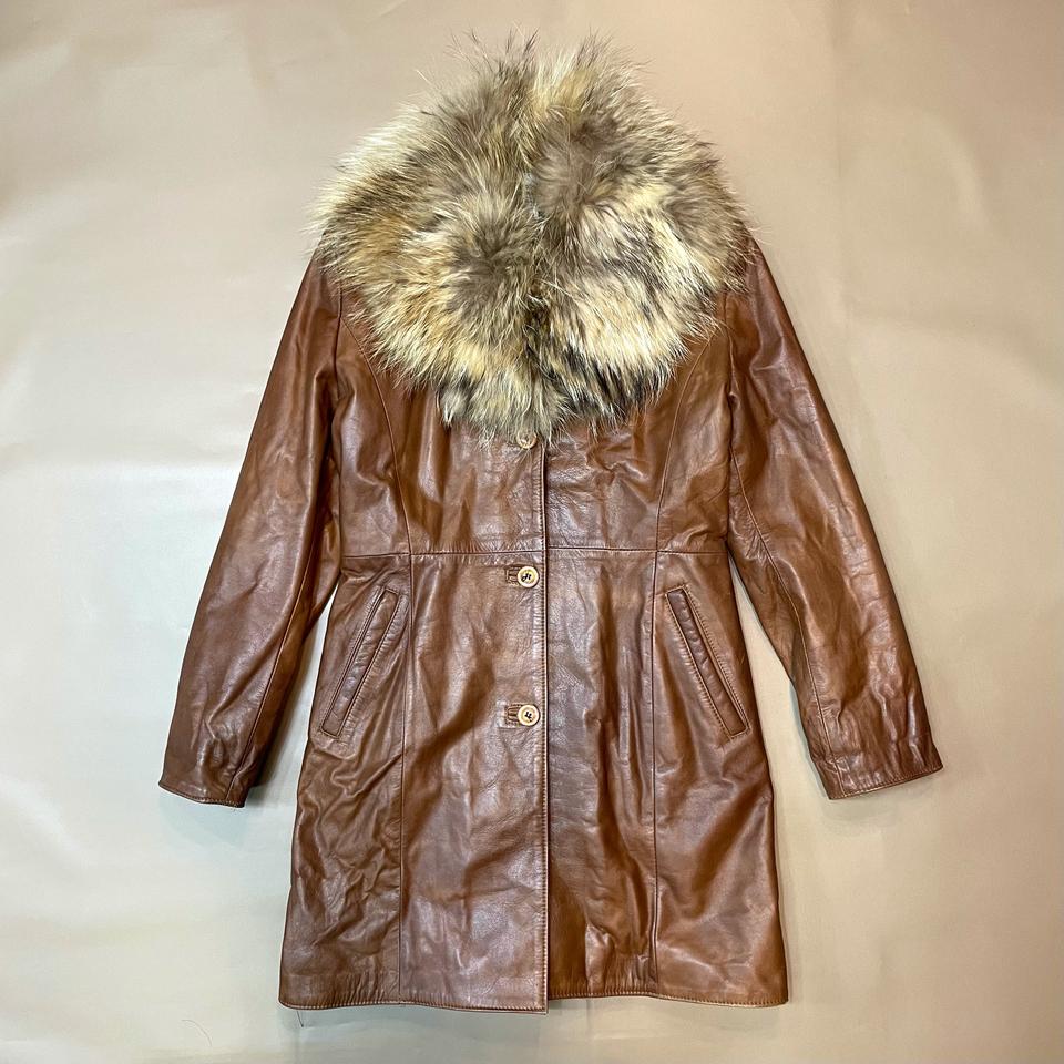 반코트st 이태리 리얼레더 브라운 롱자켓(66-77, 퍼 탈부착)