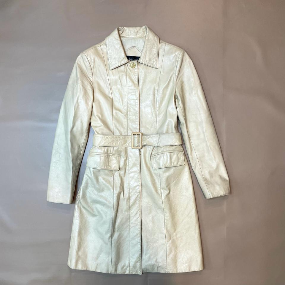 아이보리 소가죽 로브 롱코트(66)