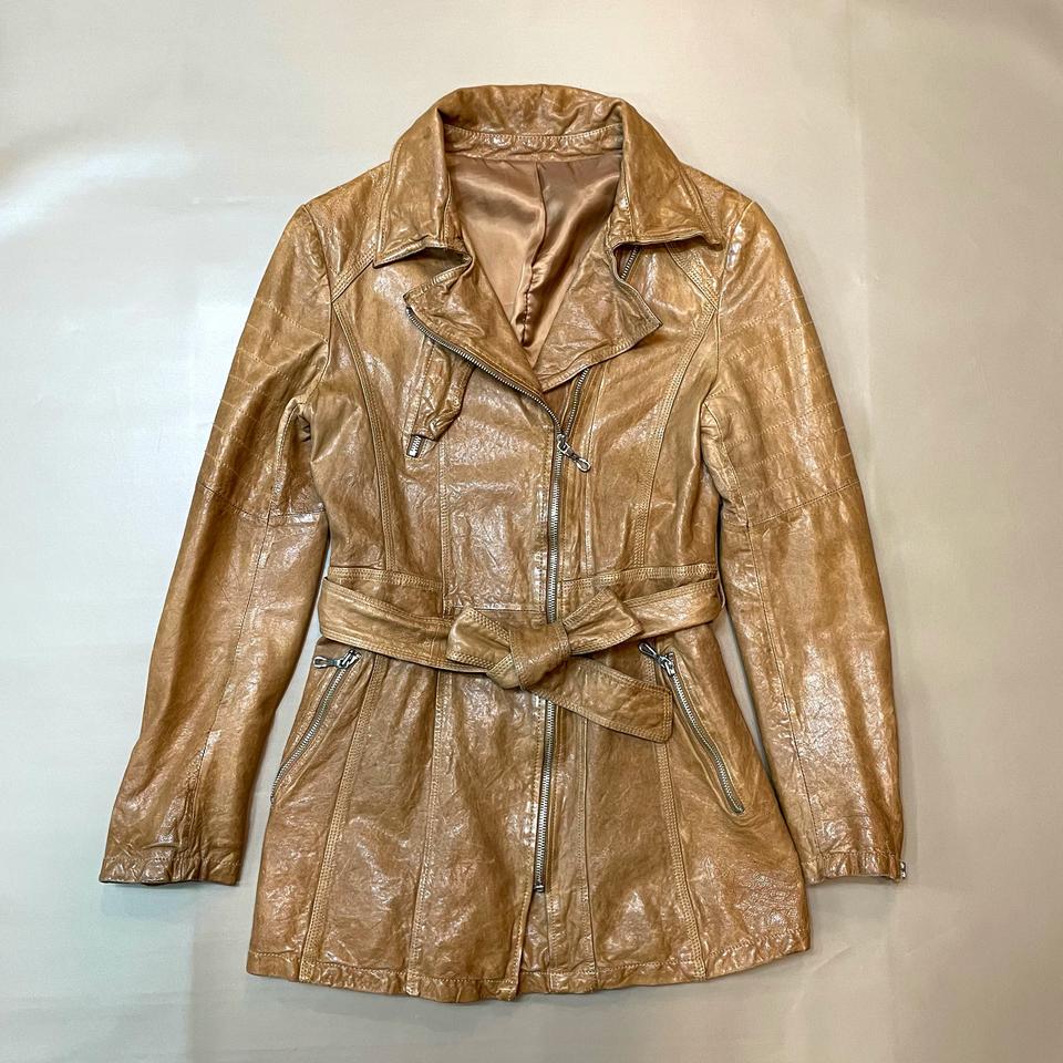 일본VTG) 브라운 램스킨 로브 롱 자켓(66)