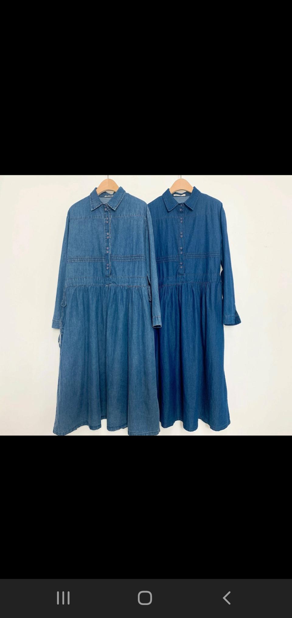 여성데님셔링원피스(새상품)