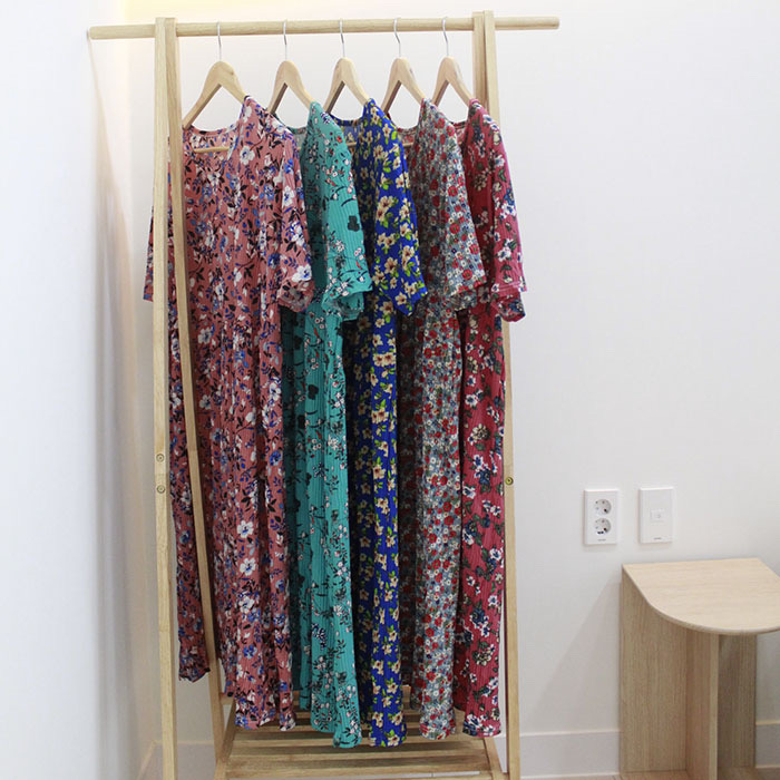 플리츠 반팔원피스 홈웨어