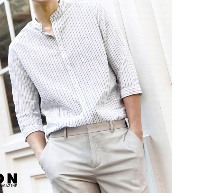 흄 HUM 스트라이프 린넨 셔츠