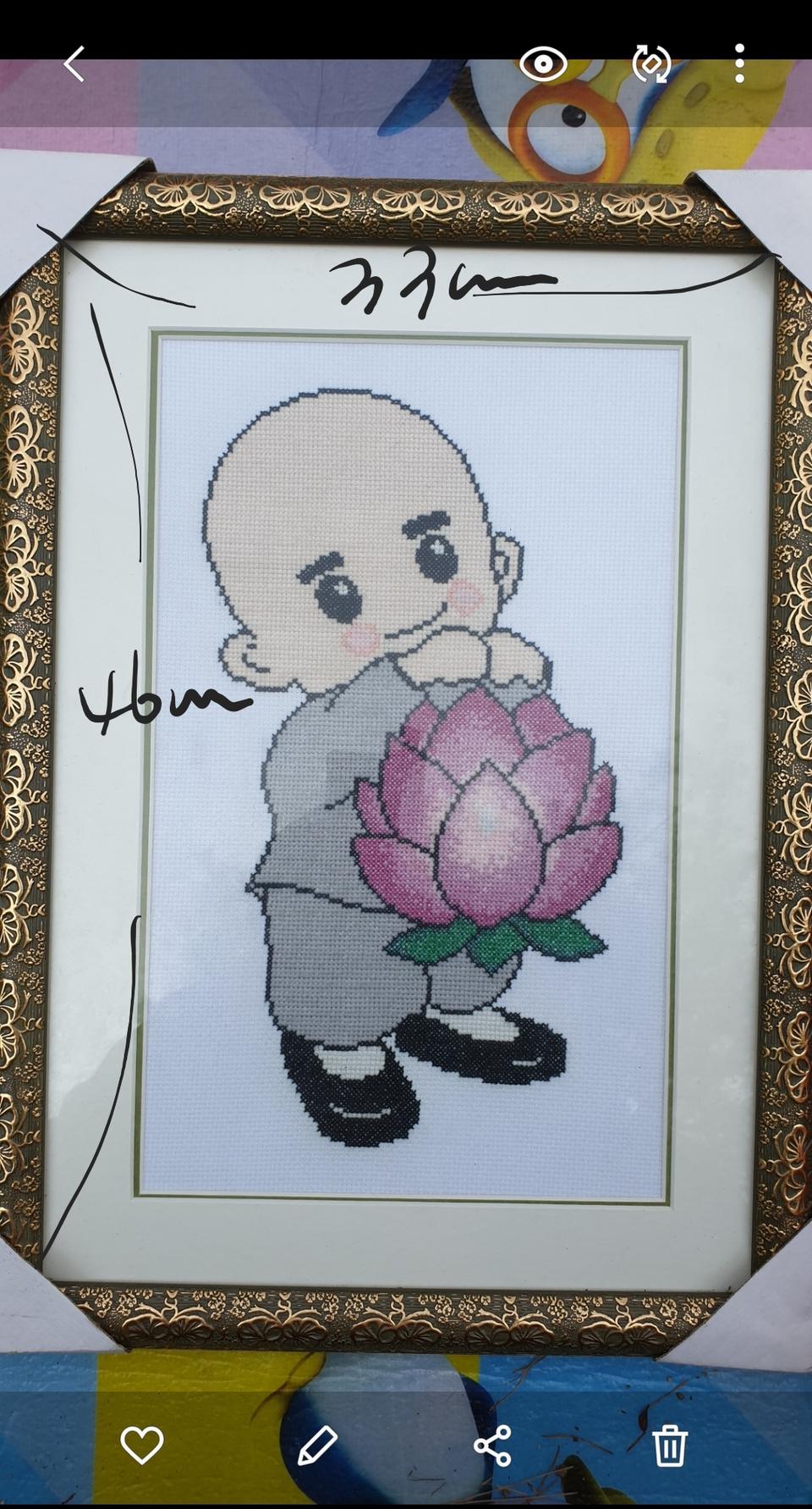 동자승 연등  자수