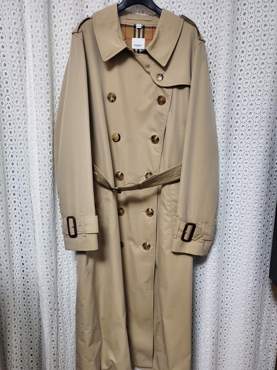 버버리 알더비 롱 트렌치 허니 UK12