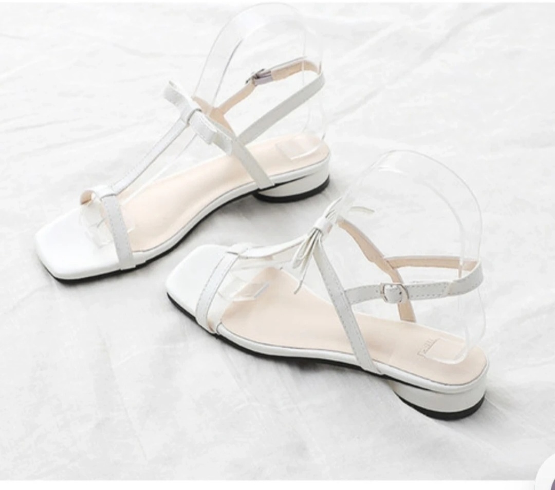 앵클 T 스트랩 한겹리본 포인트 샌들 225 230 245