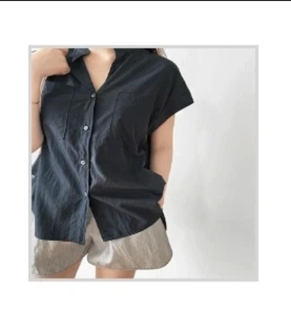 1회 착용/ 캡소매 셔츠