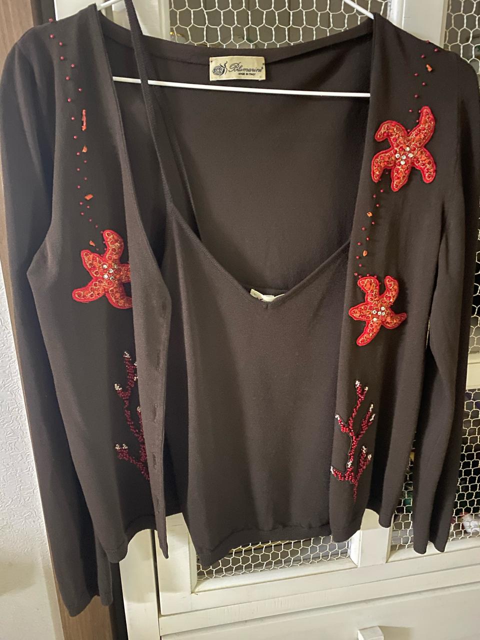 블루마린 나시 가디건 세트