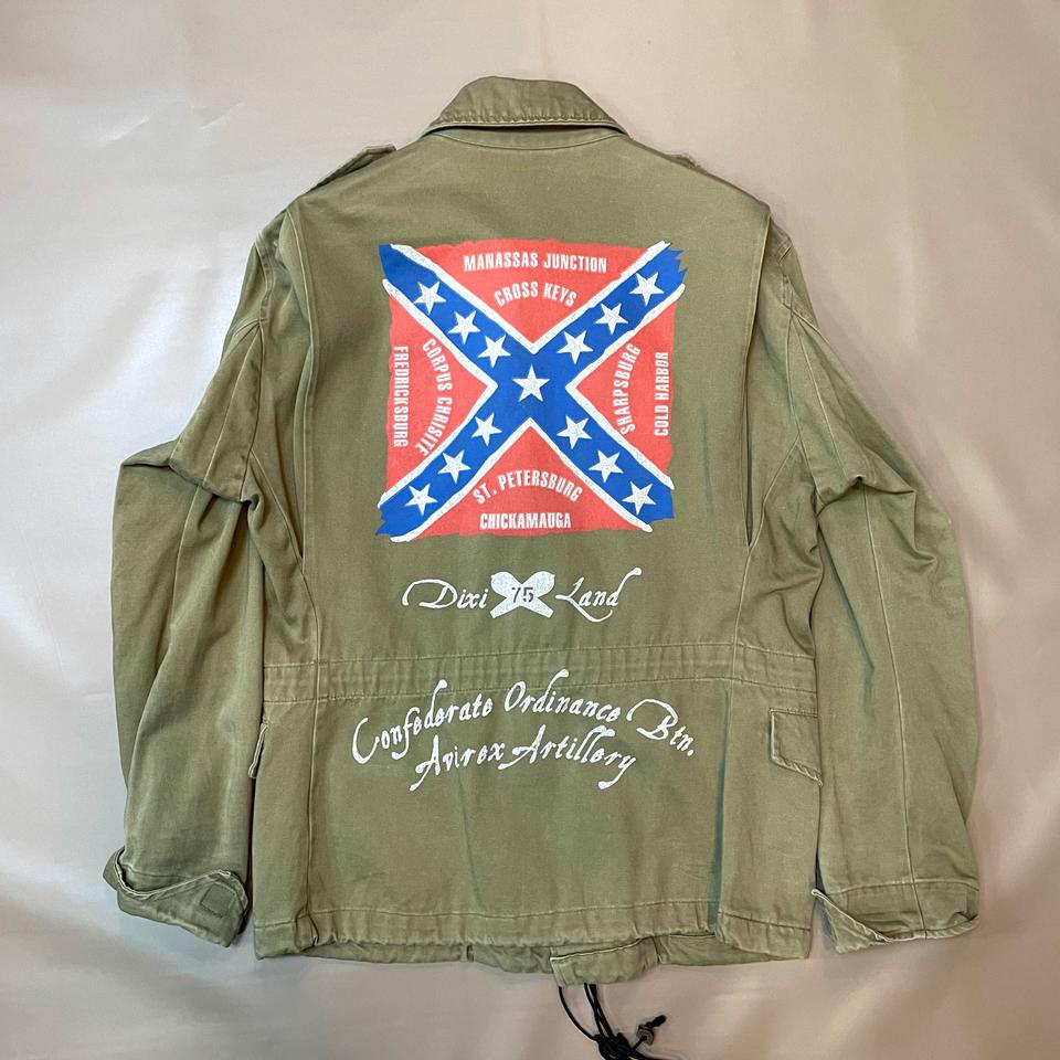 AVIREX(아비렉스) 백프린트 카키 야상점퍼(L)