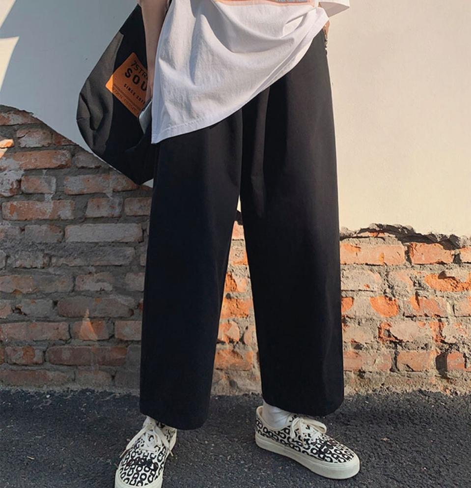 [새상품] 밴딩 와이드 팬츠 블랙 (프리사이즈)