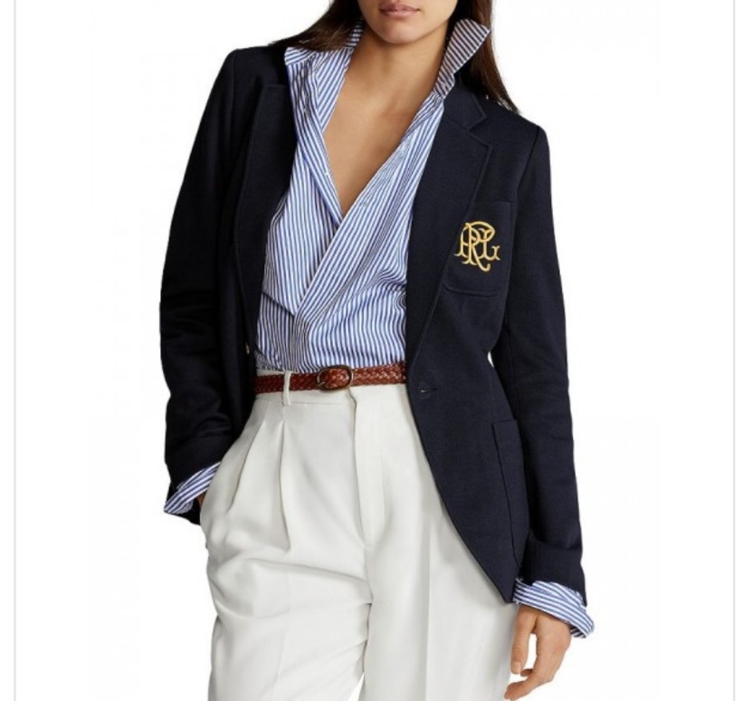 거의 새옷 폴로 랄프로렌 모노그램 더블니트 블레이저 자켓
