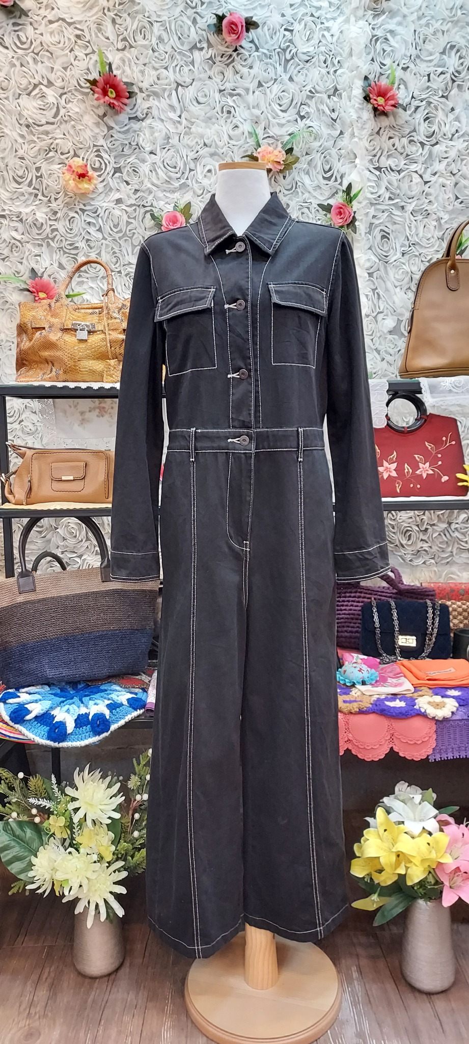 MOUSSY 데님 점프슈트