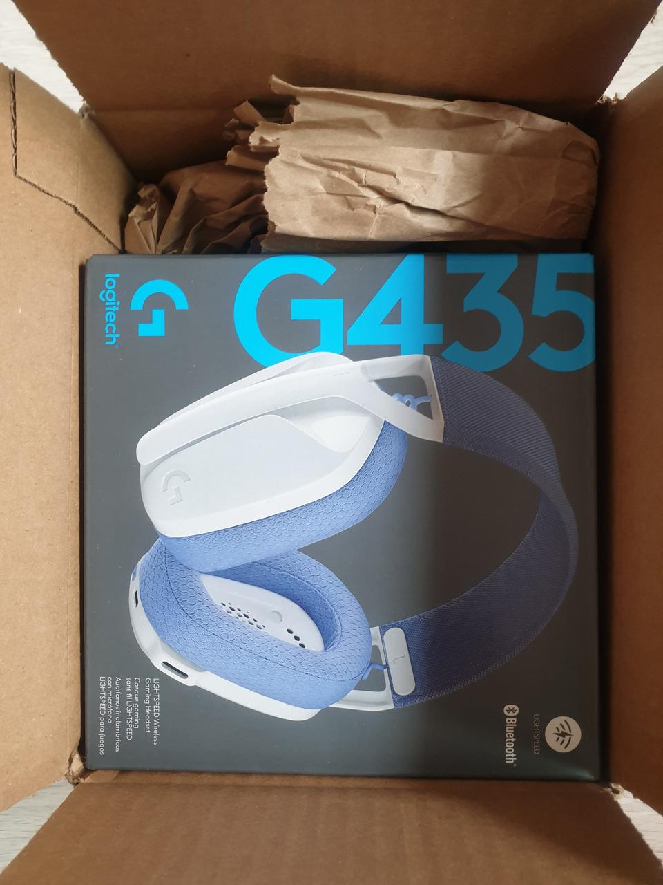 로지텍 G435 흰색+하늘색