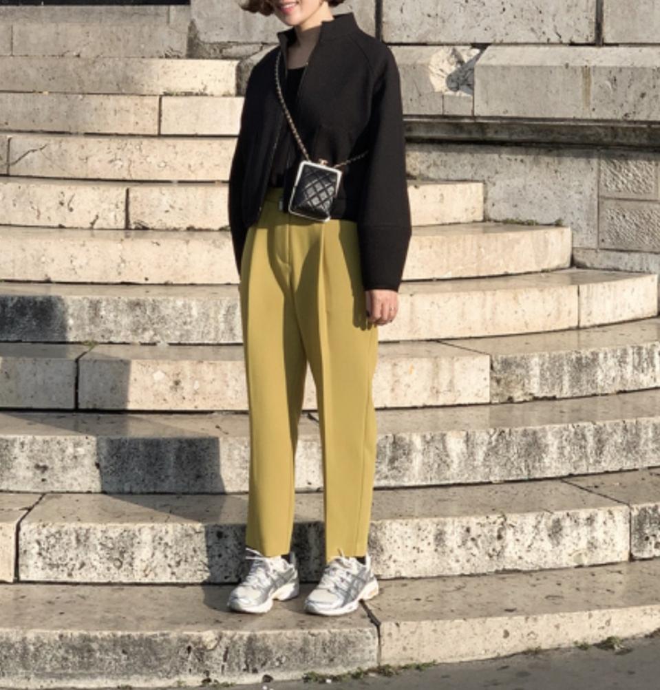 허앤쉬 HERSHE 모먼트 포켓 슬랙스 / 머스터드 컬러 컴포트핏 폴리