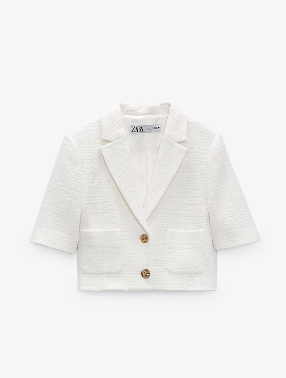 (새상품)자라 크롭 트위드자켓