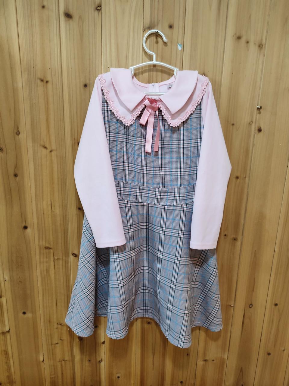 L 아동 체크원피스