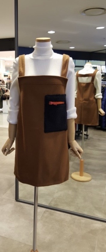 LAP카멜멜빵원피스