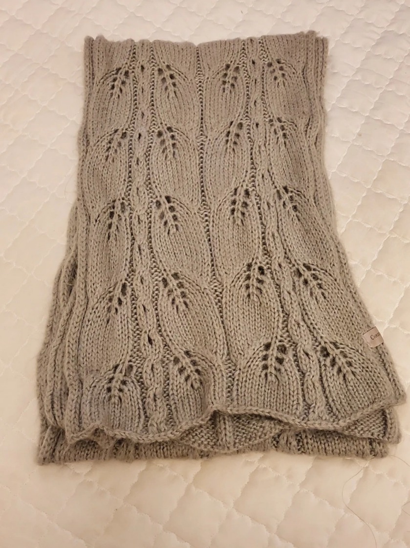 손뜨개 느낌 캐시미어 롱 머플러