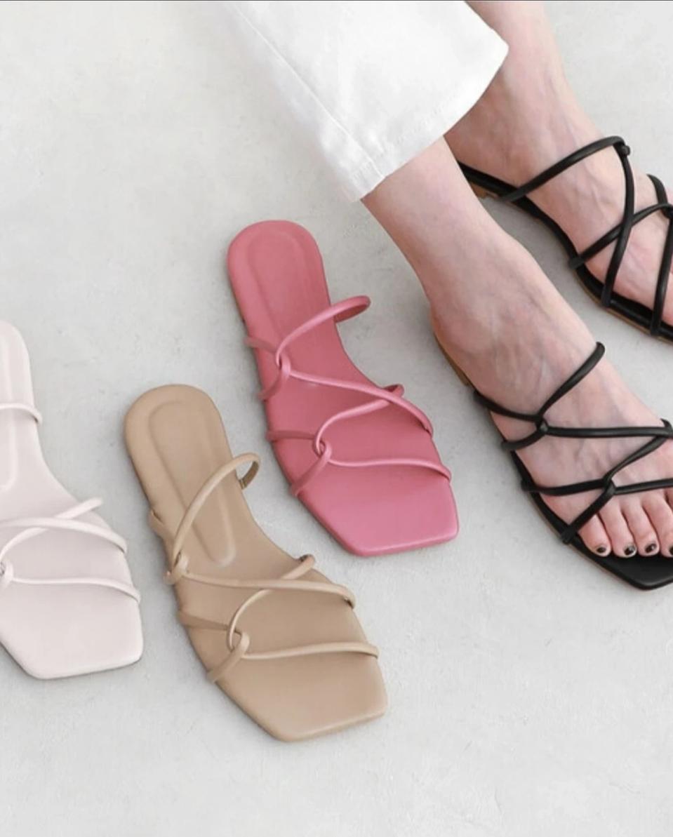 사이드 꼬임 일자굽 뮬슬리퍼 230 235 245