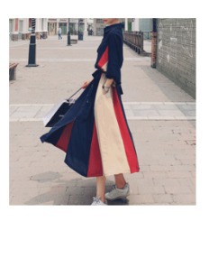 리지랄 배색 원피스