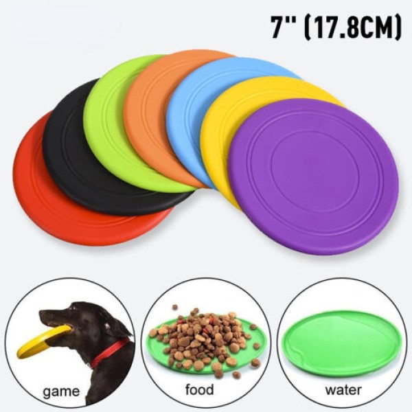 새 랜덤 발송 강아지 실리콘 원반 프리스비 터그놀이 부메랑 비행접시 
