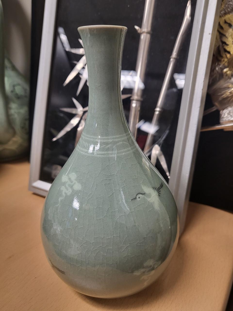 인간문화재 헤강 유근형 선생님 청자상감운학문병