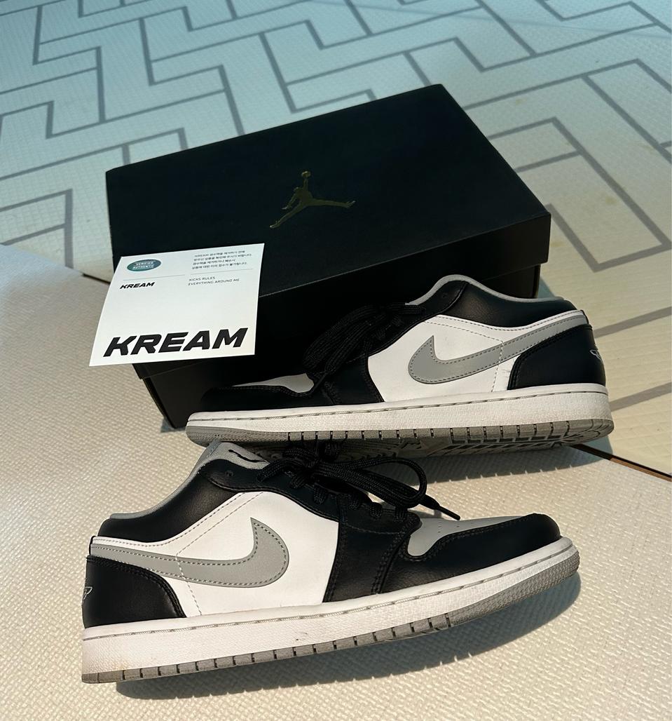 나이키 조던 1 로우 블랙 라이트 스모크 그레이 260