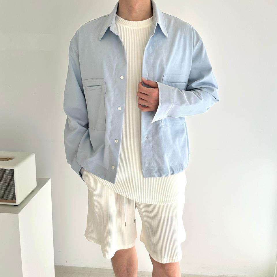 남자 봄 가을 자켓 간절기 오버핏 얇은 셔츠 자켓