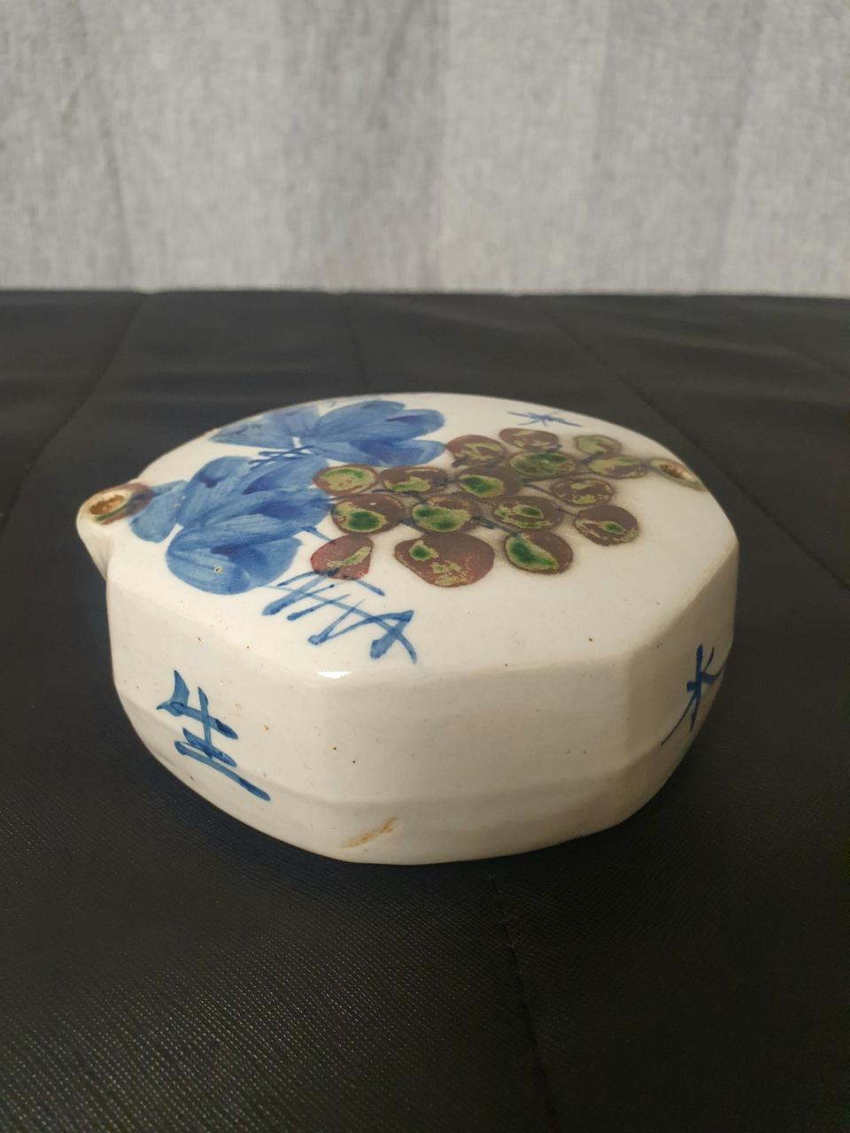 옛날 팔각 연적 장작가마 청화백자 철화 백자 큰사이즈