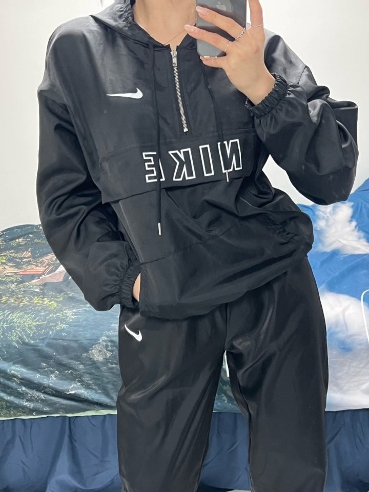 나이키 레터링 후드 아노락세트(새상품)