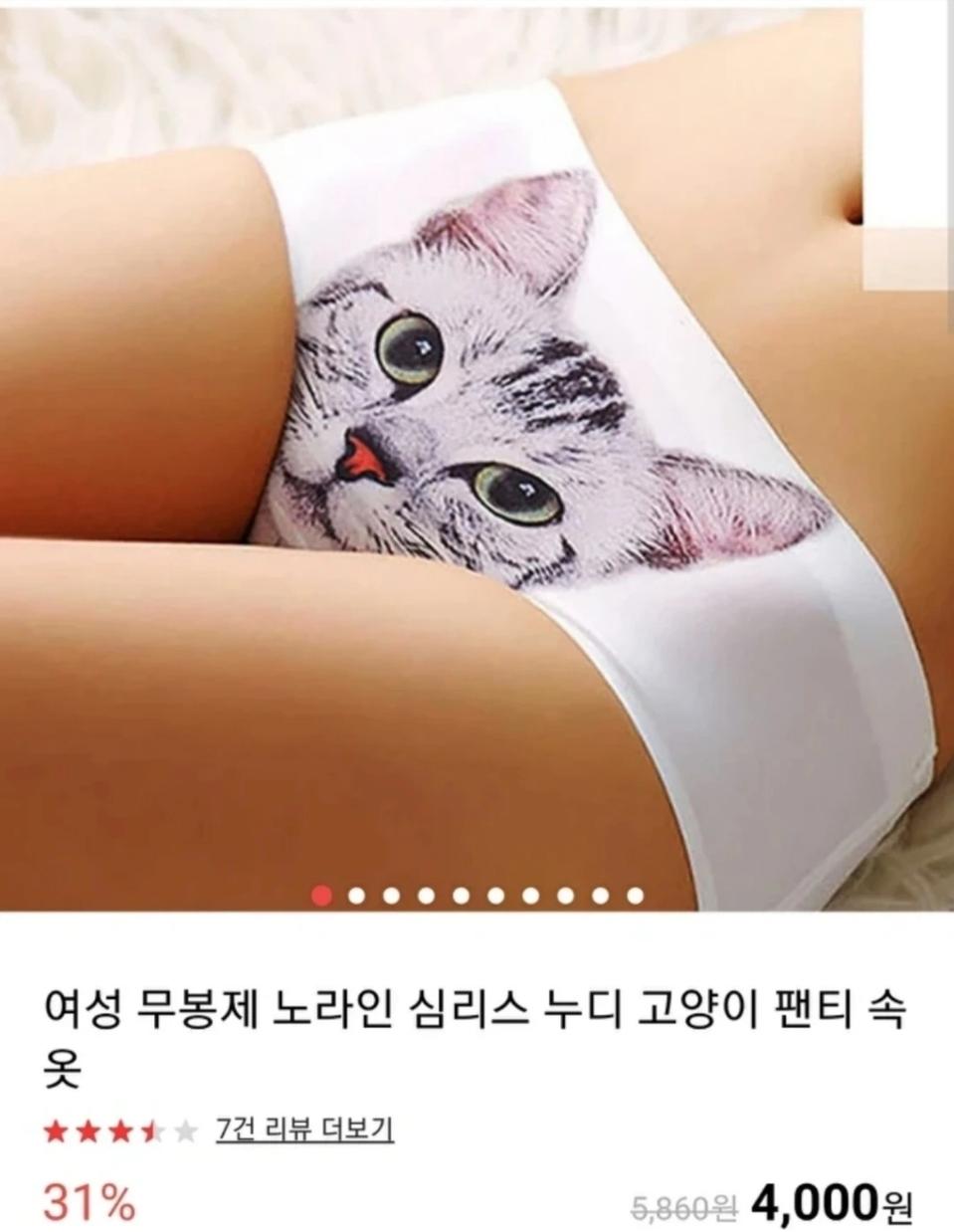 새상품 고양이 누디라인팬티 12장 18000원