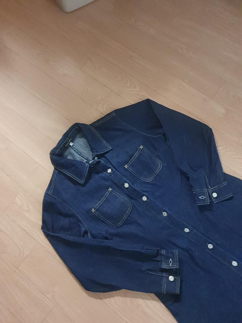 데님 포켓 롱 원피스