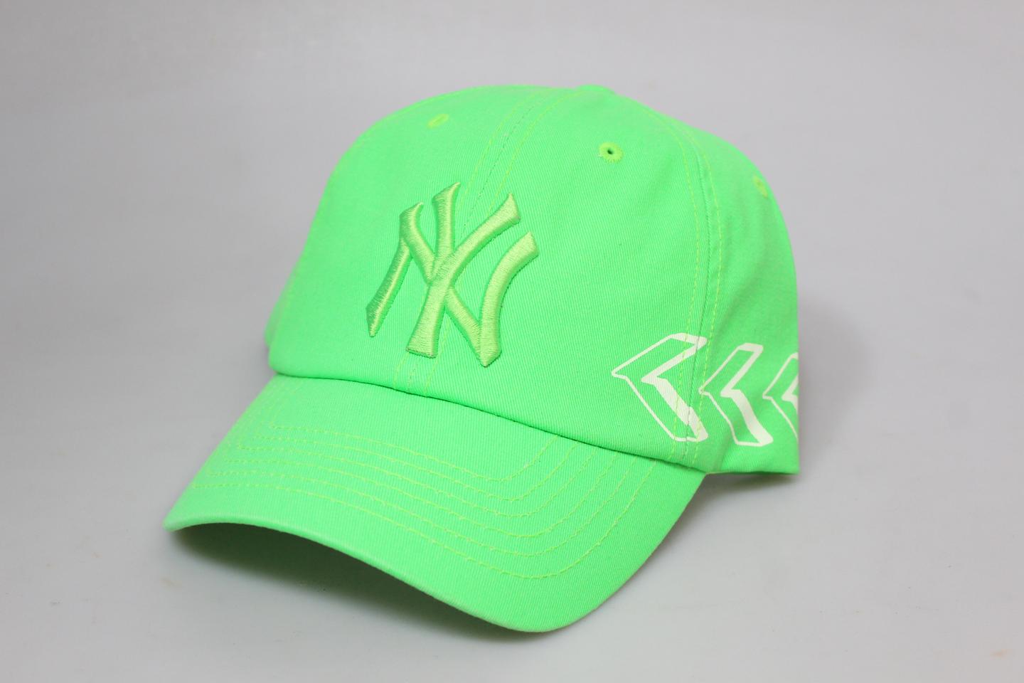 [Free]엠엘비 MLB 뉴욕양키즈 빅로고 형광그린 볼캡모자 야구모자