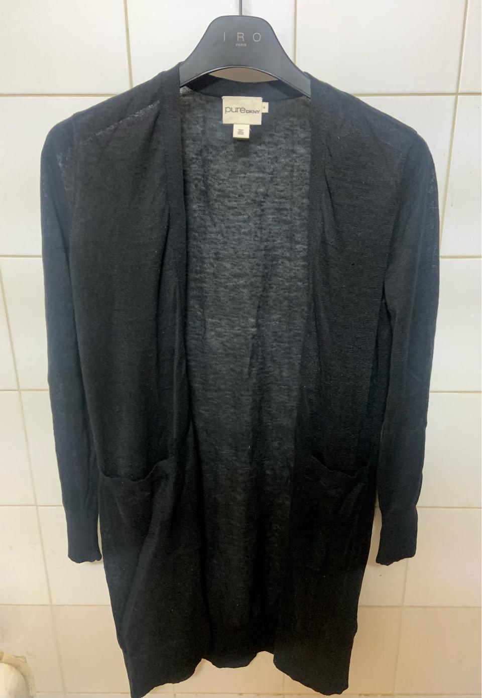 새상품) dkny 린넨100% 블랙롱가디건. 55-66